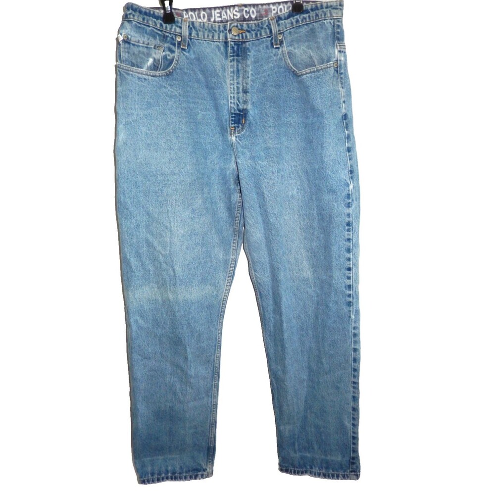 Vintage Ralph Lauren Polo Denim Jeans Men's 38 x 34 (37 3/4 x 32.5) Distressed